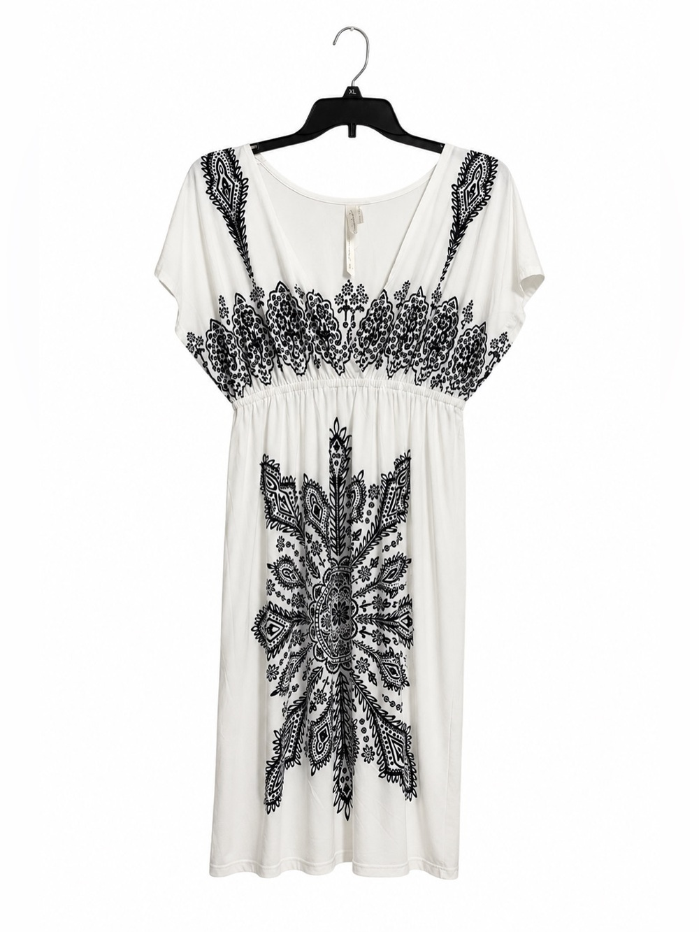 Cristinalove Boho Medallion Dress โ Womenโs Large โ Navy & White V-Neck